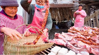 Biggest Event in Rural China 3000yearold Tradition of Making Cured Meat [upl. by Bannon733]