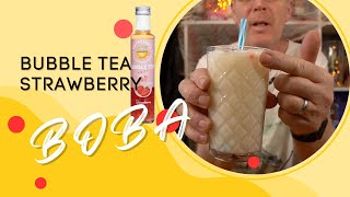 Testar Bubble tea strawberry köpt på Normal [upl. by Eniretak]