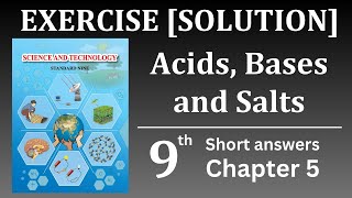 Exercise  9th Science  chapter 5  Acids Bases and Salts  Solutions [upl. by Caruso96]