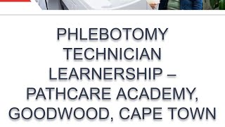 Pathcare Phlebotomy learnership program open  Application progress [upl. by Trina]