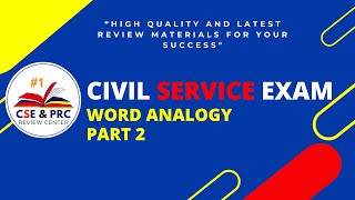 Civil Service Exam Drill for 2024 WORD ANALOGY PART 2 [upl. by Lzeil632]