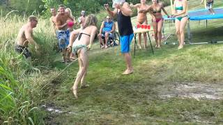 100 foot long Slip amp Slide game of Flip Cup [upl. by Cowles]