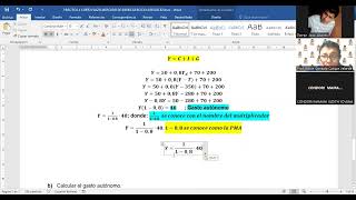 MACROECONOMÍA CORTO PLAZO MERCADO DE BIENES EL EQUILIBRIO EJERCICIO 4 RESUELTO VIDEO 1 DE 1 [upl. by Bethezel]