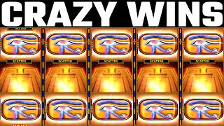 CRAZY WINS  5 Scatters Retriggers On Eye Of Horus Bookies Slot UK Online [upl. by Llemrej809]