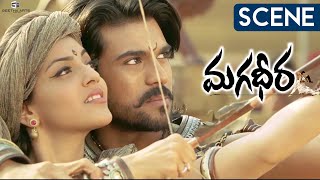 Kajal Aggarwal Gets Caught to Ram Charan  Magadheera Movie Scenes  SS Rajamouli [upl. by Carmina]