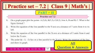 Practice set 72 class 9 maths part 2  Chapter 7 Coordinate Geometry  Maharashtra Board class9th [upl. by Nnaeitak]