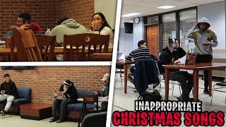 Blasting INAPPROPRIATE CHRISTMAS SONGS in the Library PRANK [upl. by Ylrahc]