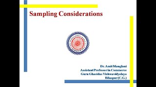 Sampling Considerations [upl. by Snoddy406]