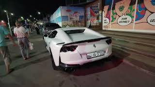 white Ferrari 812 GTS Novitec Rosso in juan les pins FRance [upl. by Goody]