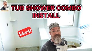 WATCH ME BUILD CULTURED MARBLE TUB SHOWER COMBO FULL INSTALL [upl. by Sheryl]