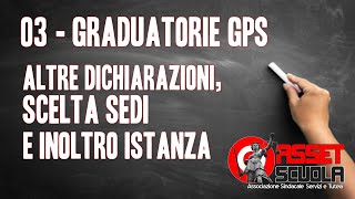 Guida Graduatorie scuola GPS  Altre dichiarazioni scelta sedi e inoltro istanza [upl. by Hayden234]