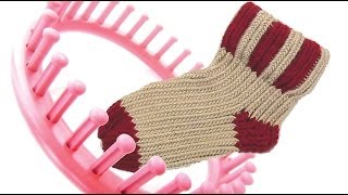 How to knit a sock on a round knitting loom socks [upl. by Halie325]