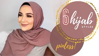 6 easy pinless hijab styles spectacle wearer I kolay sal baglama modeli I hijab für Brillenträger [upl. by Wilde]