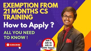 Exemption from 21 Months CS Articleship  How to Apply for the Exemption  CA Aman Karn icsi cs [upl. by Naggem]