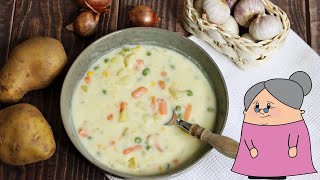 Omis schnelle einfache Gemüsesuppe  Suppe für Kinder  Suppe mit Tiefkühlgemüse [upl. by Anelra]