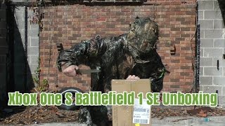 Xbox One S Battlefield 1 Special Edition Unboxing in Destroyed Building [upl. by Maiga]