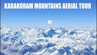 Karakoram Mountain Range aerial 3D tour Mount K2 [upl. by Franzoni392]