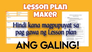 Easy way to make a lesson plan in 1 minute  Lesson Planner PH [upl. by Yanel]