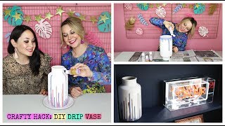 HOBBYCRAFT IDEAS  DRIP PAINTING TECHNIQUE  CERAMIC VASE PAINTING [upl. by Clere]