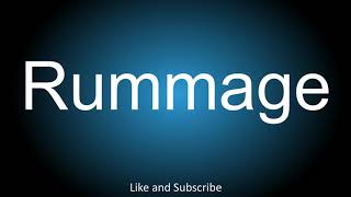 How to correctly pronounce  Rummage [upl. by Aynotak]