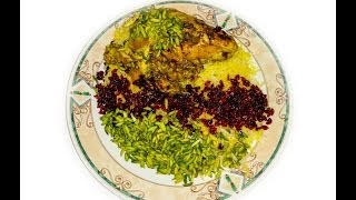 Zereshk Polo ba Morgh Barberry Rice with chicken [upl. by Nnylirret]