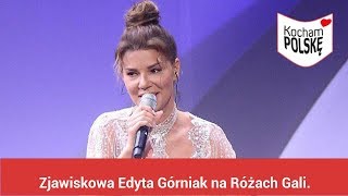 Zjawiskowa Edyta Górniak na Różach Gali Jej suknia robiła kolosalne wrażenie [upl. by Enilecram]