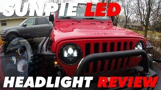 Best Jeep Wrangler LED Headlights  Sunpie LED Review [upl. by Newel]