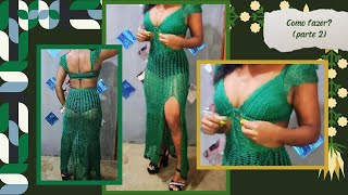 Vestido de Crochê Esmeralda Saída de praia Gêu Crochê ☀️Moda Verão 🧶PARTE 2 crochet [upl. by Gnol]