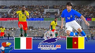 Italia vs Camerun ● Mundial Francia 98 Grupo B J2 ● Pes 2021 [upl. by Aramat441]