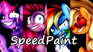 SpeedPaint Mane 6 Creepy mlp [upl. by Qiratla]