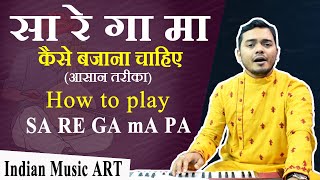 How to play SA RE GA mA PA on Harmonium  Indian Music ART [upl. by Nea]