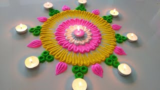 Diwali special big and beautiful rangoli  Happy Diwali Rangoli Design 2024  Easy Diwali Rangoli [upl. by Silirama]