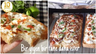 BULGARİSTANIN EN MEŞHUR ATIŞTIRMALIĞI PRİNSESA YAPTIM Açık Tost pizza [upl. by Bessie567]