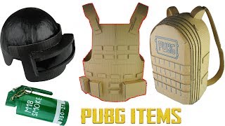 How to make PUBG ITEMS Compilation Level 3 Helmet Smoke Bomb Lvl 3 Military Vest Lvl3 Backpack [upl. by Lorilyn7]