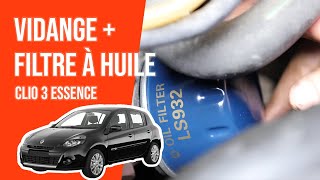 Vidange et changement du filtre à huile CLIO 3 14 16V 🛢 [upl. by Neumeyer]