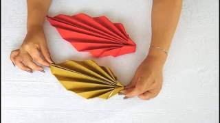 Doblar servilletas de papel  Decorar la mesa con servilletas  Servilleta forma hoja [upl. by Enimrac]