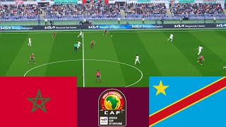 المغرب 1 vs 1 الكونغو الديمقراطية مباشر مباراة CAF 2024 الكاملة  محاكاة ألعاب الفيديو PES 2021 [upl. by Farrel]