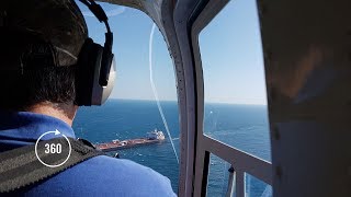 A Helicopter Ride Offshore  360 Video [upl. by Moretta]