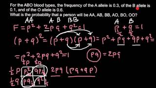 Population genetics and ABO allele frequency problem [upl. by Coryden934]