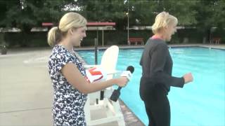 Photographer Shoves Reporter into Swimming Pool quotLivequot [upl. by Ayotas]