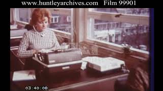 Secretaries at electronic typewriters 1970s  Film 99901 [upl. by Giordano]