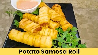 Aloo samosa Roll recipe by food Fusion family recipes \potato roll Snacks recipes [upl. by Anoy]