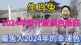 生肖屬相兔！屬兔人在2024年穿什麼顏色最旺？生肖屬兔人2024年幸運色是什麼！本期視頻講述2024生肖兔！運勢 顏色 風水 2024 [upl. by Idnek]