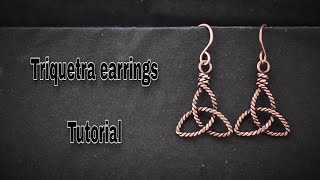 Wire wrapped triquetra earrings tutorial [upl. by Nerrat721]