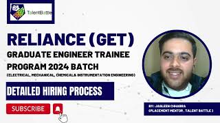 Reliance Graduate Engineer Trainee GET Program Batch 2024  Detailed Registration Process [upl. by Reiners]