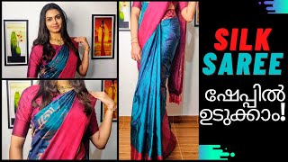 Kerala Style Saree  How to Wear Kerala Style Saree Step by Step Perfect Saree Draping To Look Slim [upl. by Afrika]