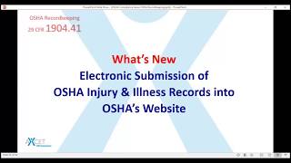 OSHA Recordkeeping 101 Webinar [upl. by Anavrin815]