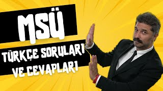 MSÜ  Türkçe Soruları ve Cevapları  RÜŞTÜ HOCA [upl. by Eiroj]