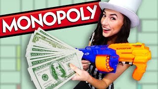 NERF Life Size MONOPOLY Board Game Challenge [upl. by Schultz]