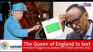 Bombori Bombori The Queen of England to text President Paul Kagame to postpone CHOGM Rwanda2021 [upl. by Sothena]